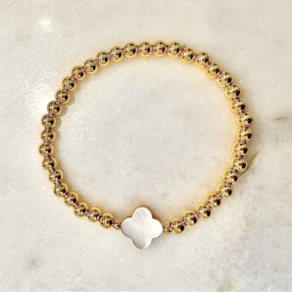 18 kt Gold Electroplated Bead Bracelw